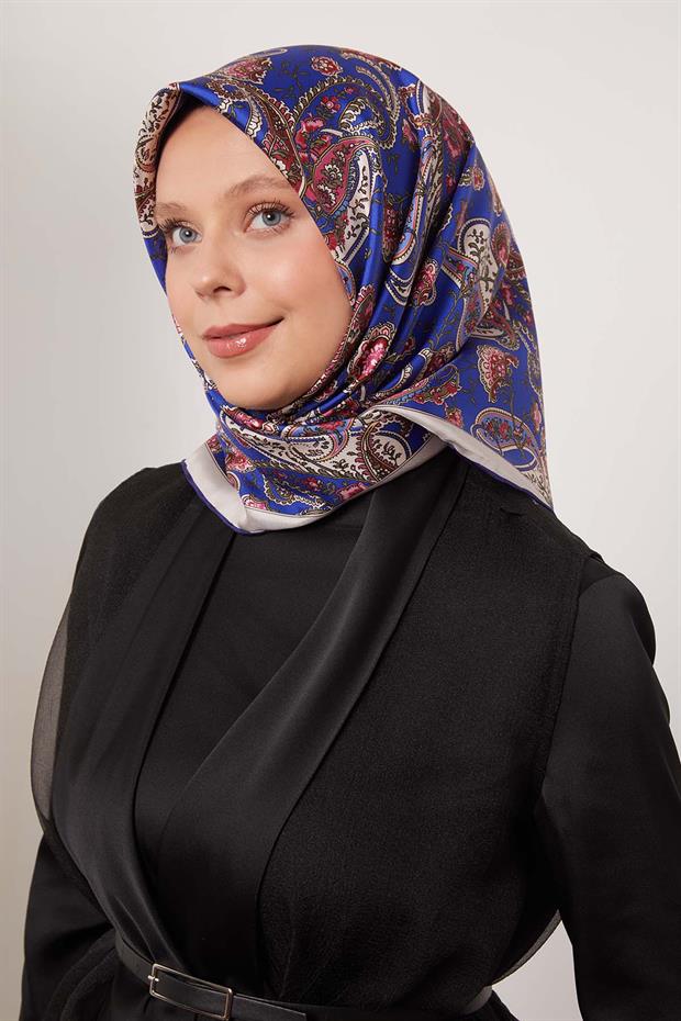 Saks Karışık Retro Twill İpek Eşarp