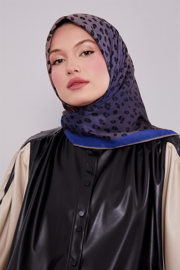 Saks Leopar Desen Soft Eşarp