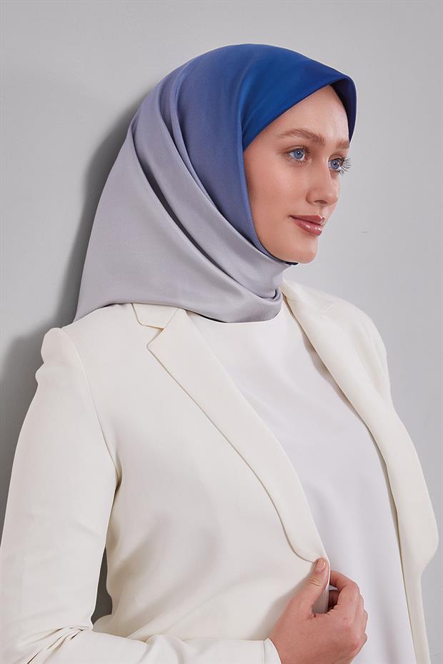 Saks Mavisi Twill Saf İpek Eşarp