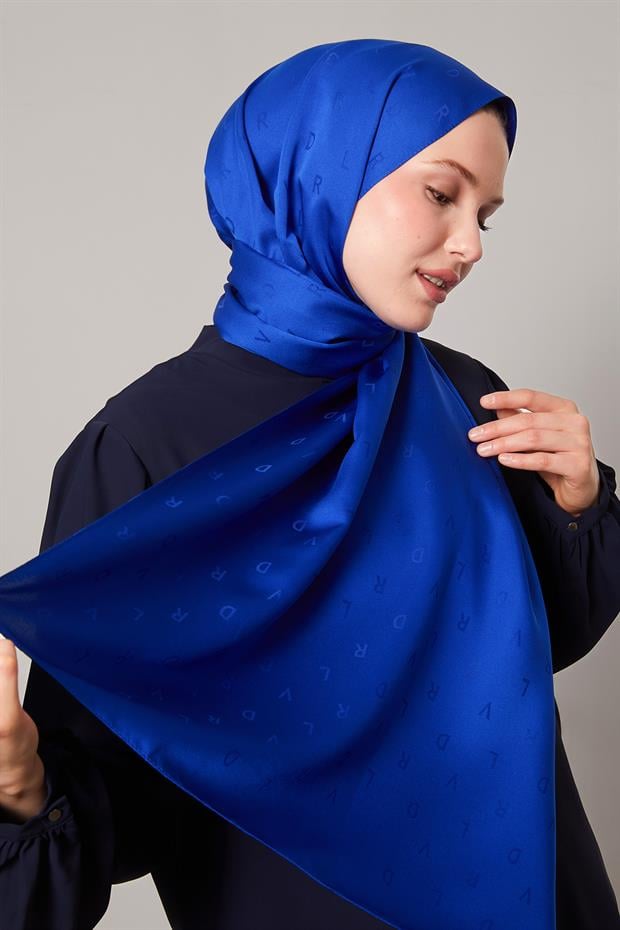 Saks Mini LVD Baskılı Jakarlı Şal