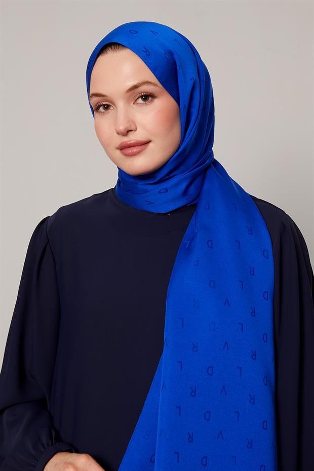 Saks Mini LVD Baskılı Jakarlı Şal