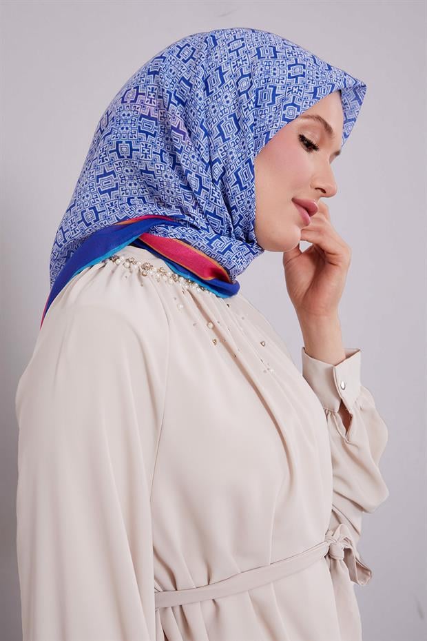 Saks Puzzle Desen Soft Eşarp