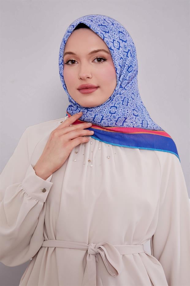 Saks Puzzle Desen Soft Eşarp