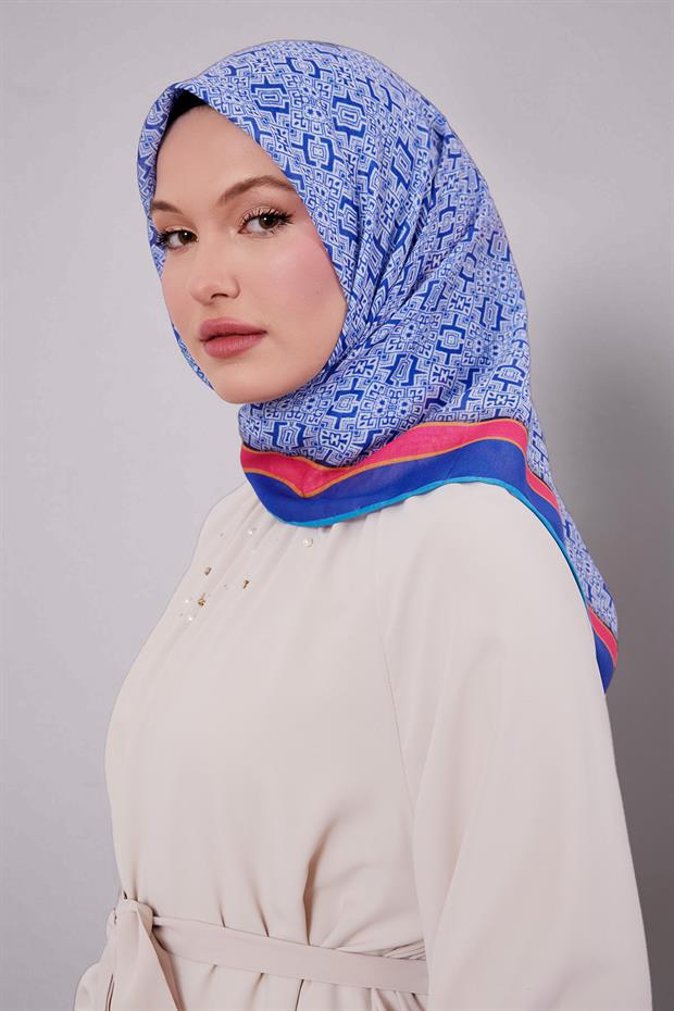 Saks Puzzle Desen Soft Eşarp