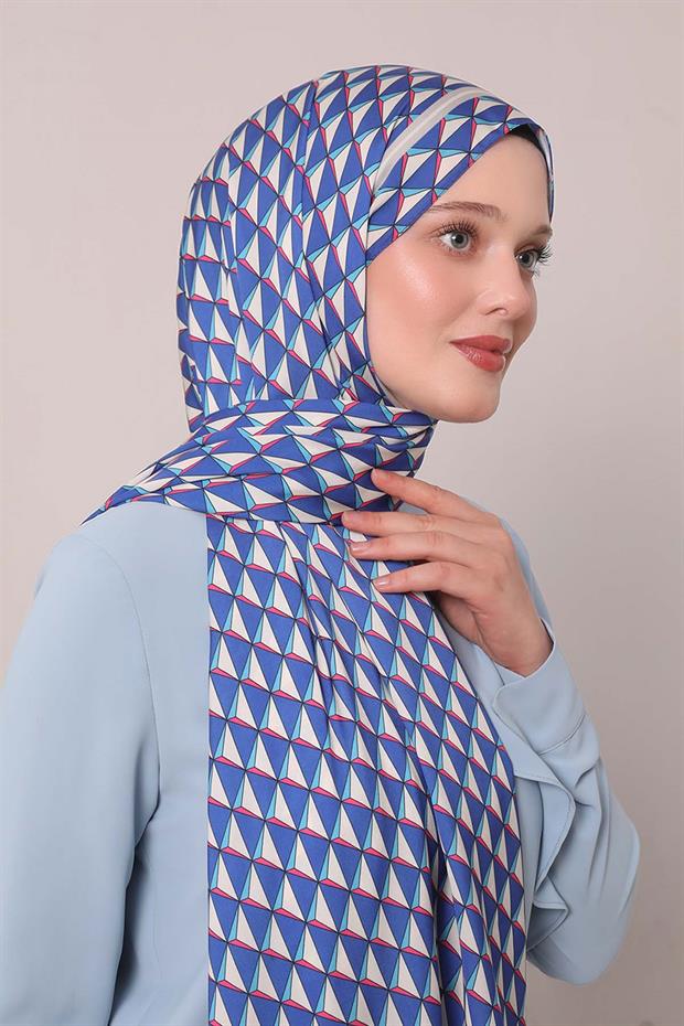 Saks Üçgen Desen Club Şal