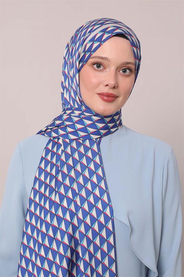 Saks Üçgen Desen Club Şal