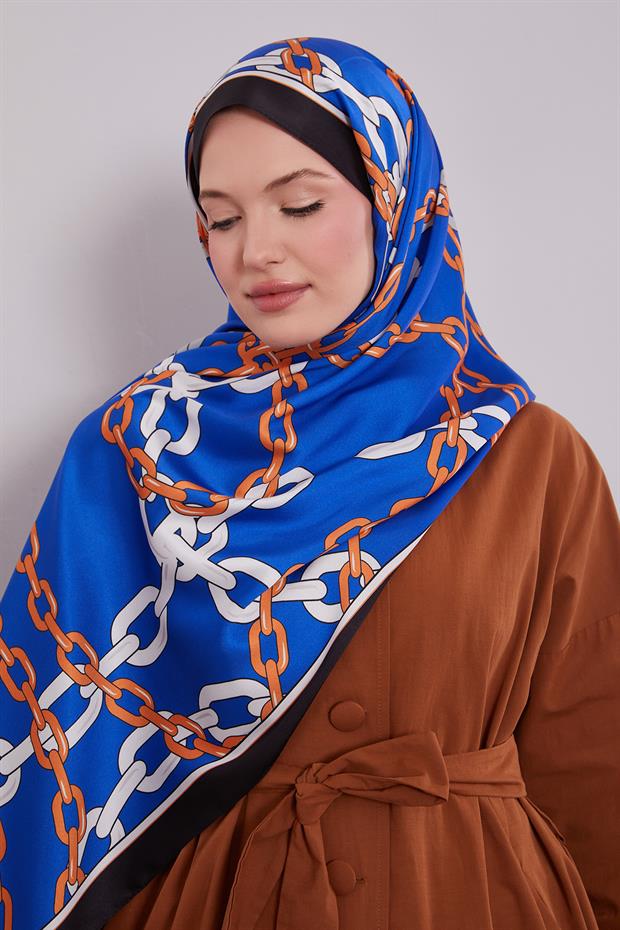 Saks Zincir Twill Şal