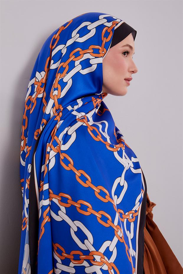 Saks Zincir Twill Şal