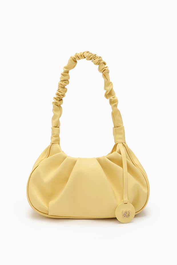 Sarı Büzgü Askılı Omuz Çantası