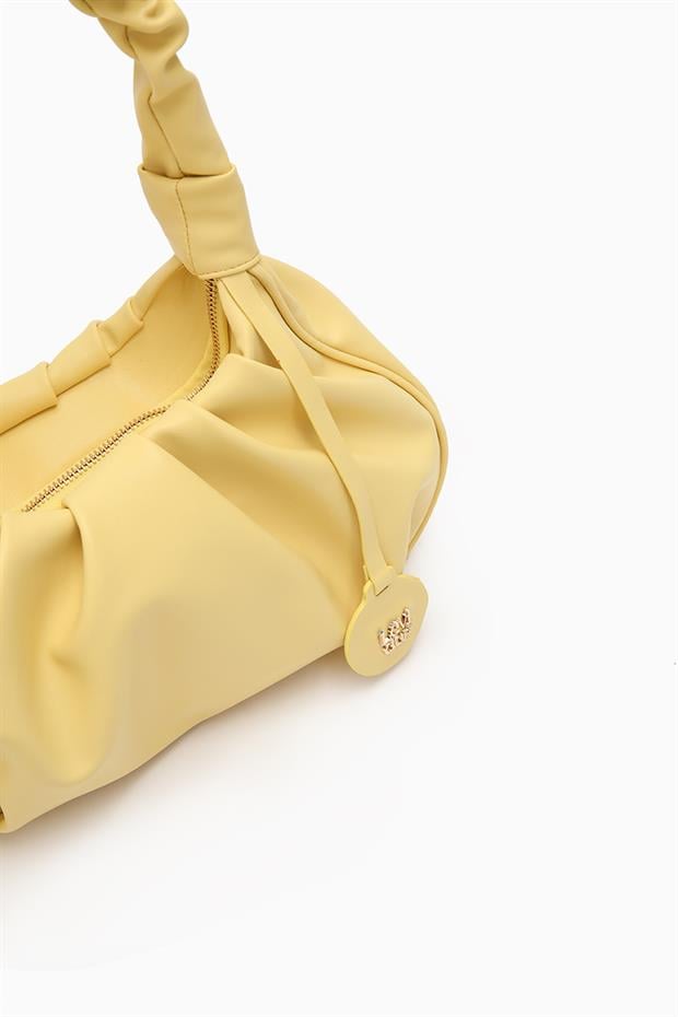 Sarı Büzgü Askılı Omuz Çantası