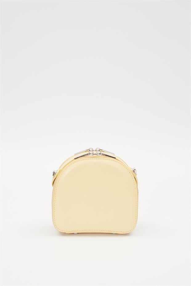 Sarı Çift Fermuarlı Omuz Çantası