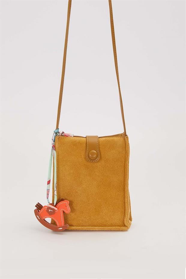Sarı Süet Uzun Askılı Omuz Çantası