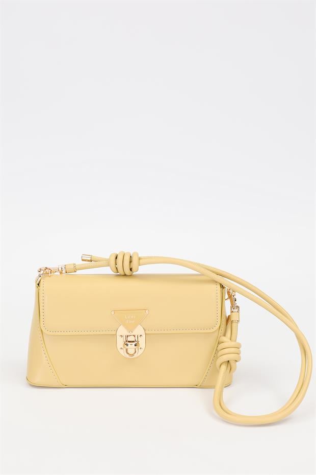 Sarı Büzgü Detay Omuz Çantası