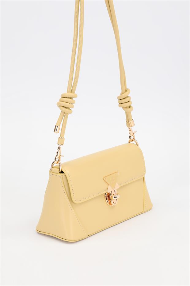 Sarı Büzgü Detay Omuz Çantası