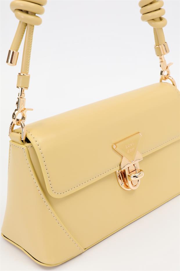 Sarı Büzgü Detay Omuz Çantası