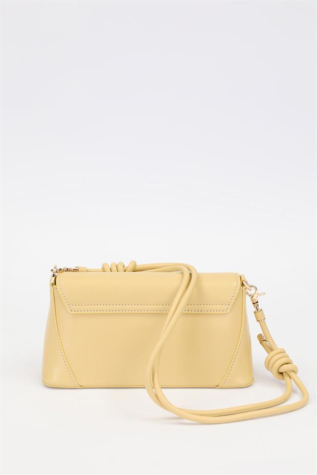 Sarı Büzgü Detay Omuz Çantası