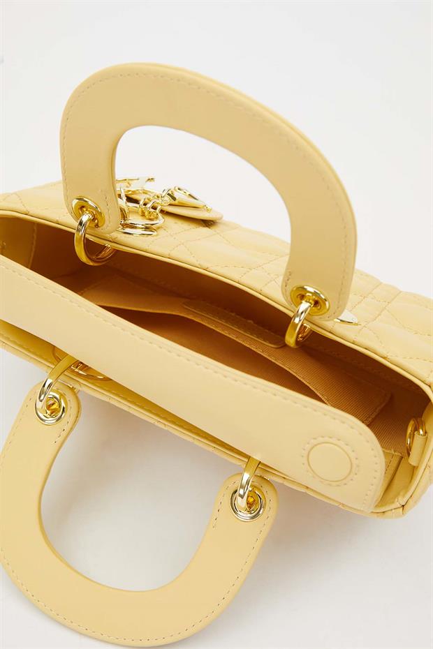 Sarı Zincir Askı Aksesuarlı El Çantası