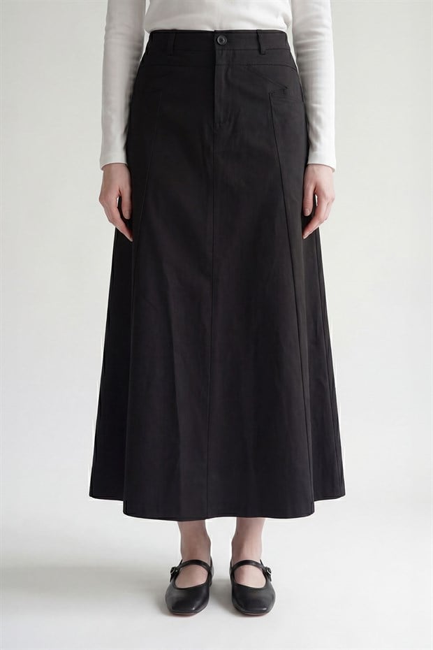 Siyah A Kesim Uzun Etek