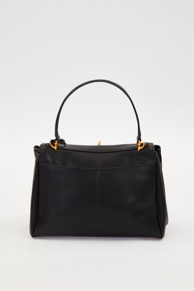 Siyah Aksesuar Detaylı El Çantası