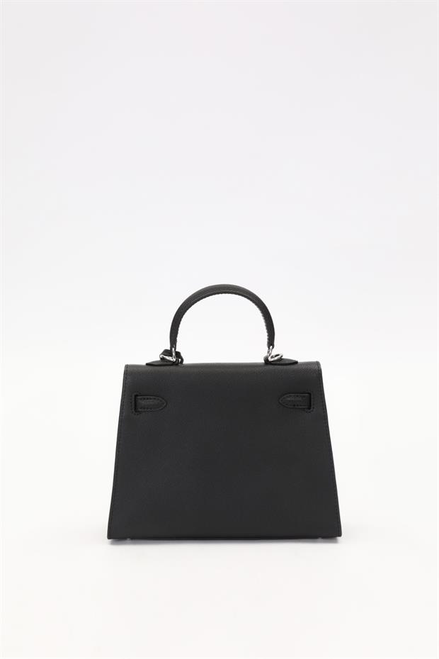 Siyah Aksesuar Kilit El Çantası