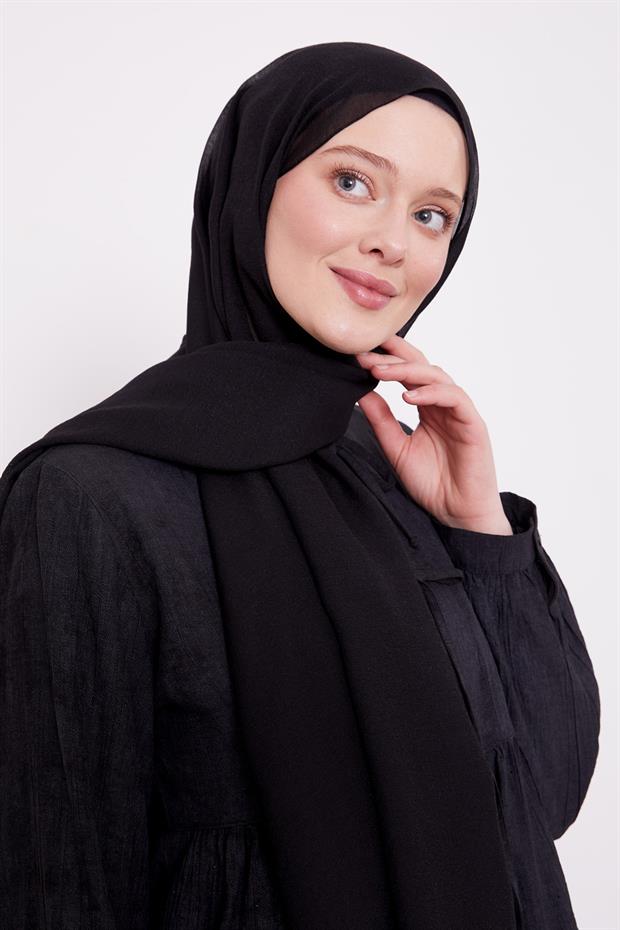 Siyah Arlyn Düz Şal