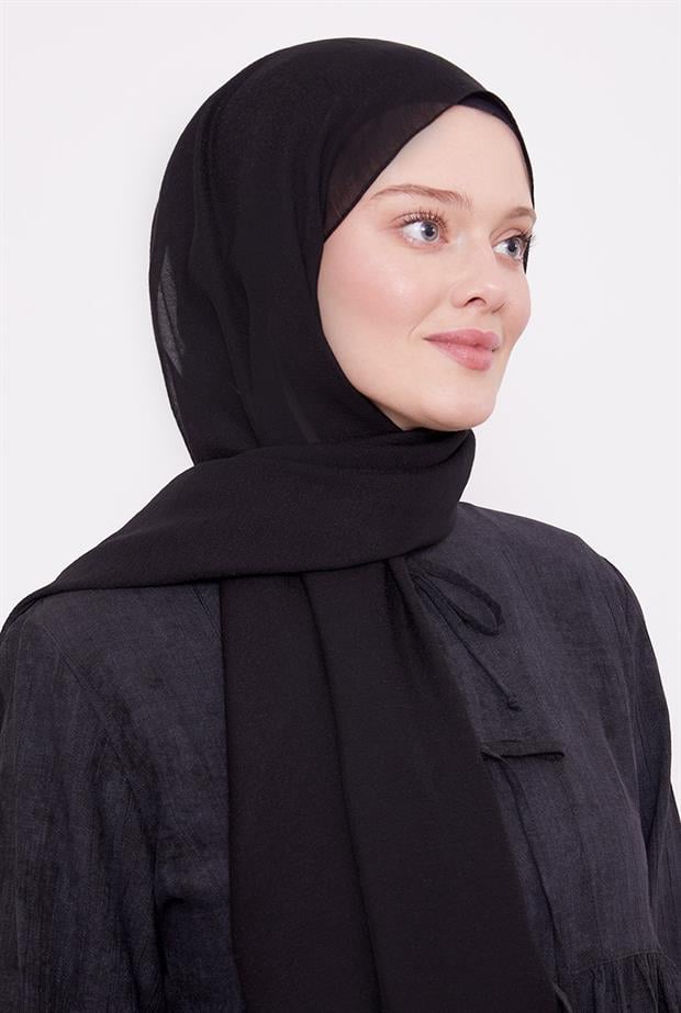 Siyah Arlyn Düz Şal