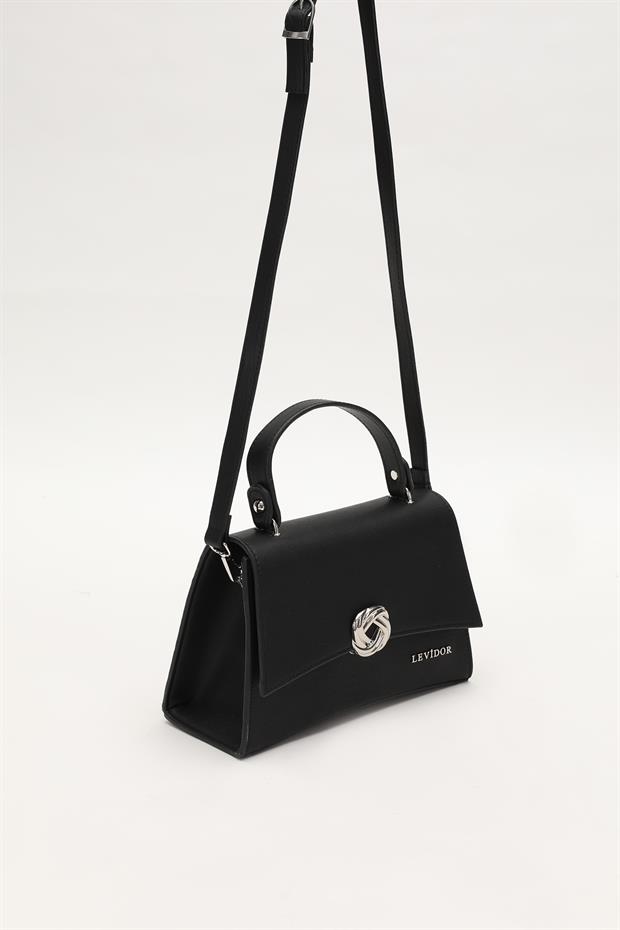 Siyah Asimetrik El Çantası