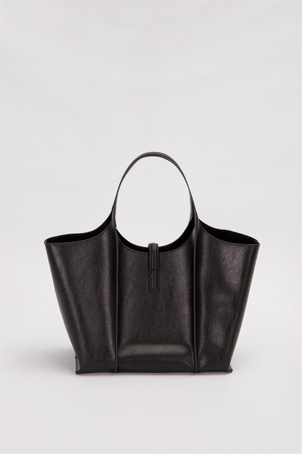 Siyah Askı Kilit Detay El Çantası