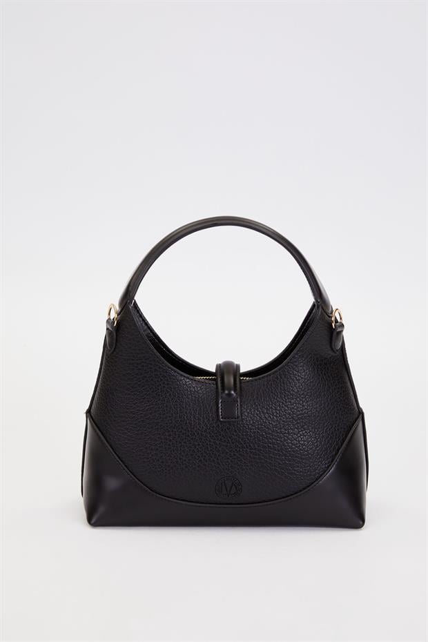 Siyah Askı Kilit Detaylı Omuz Çantası