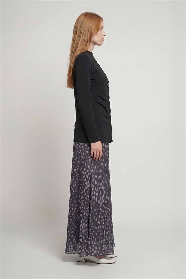 Siyah Bambi Desen Etek