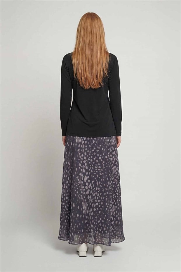 Siyah Bambi Desen Etek