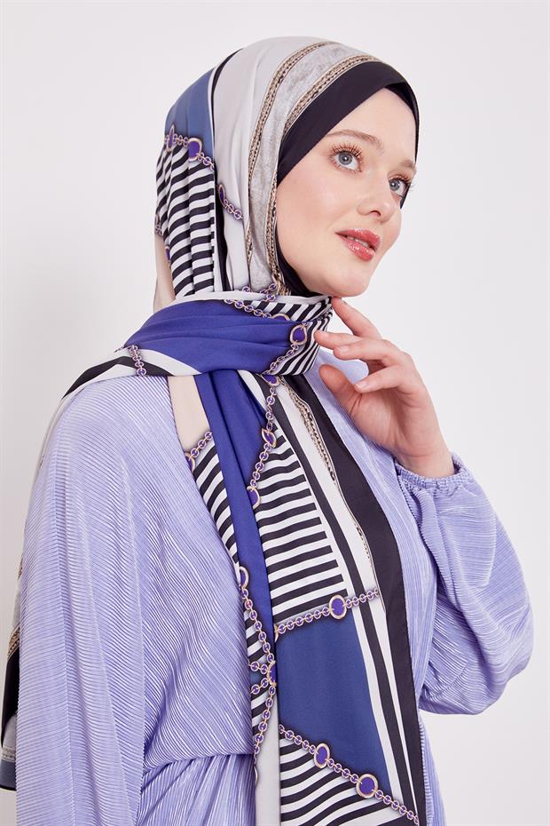 Siyah - Bej Zincir Desen Love