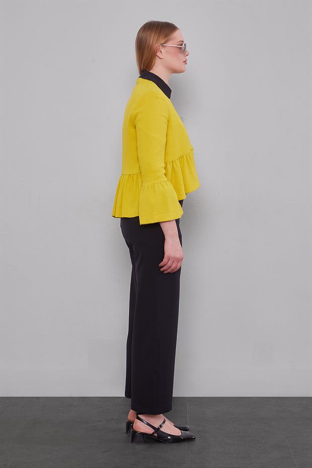 Siyah Beli Lastikli Pantolon