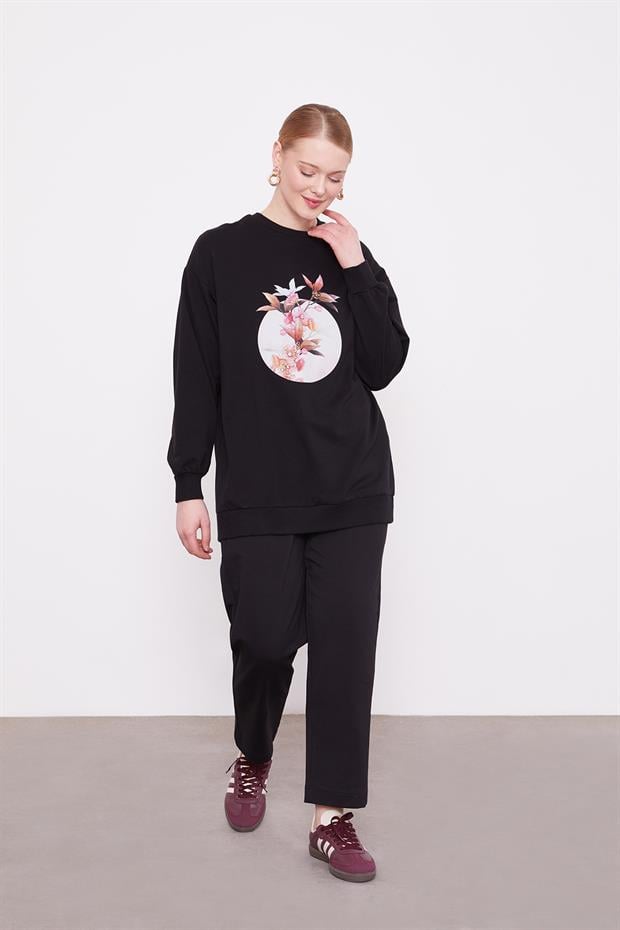 Siyah Belli Lastikli Cepli Spor Pantolon