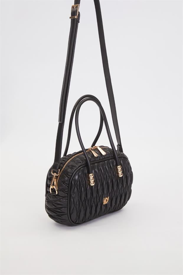 Siyah Büzgü Model Baget Omuz Çanta