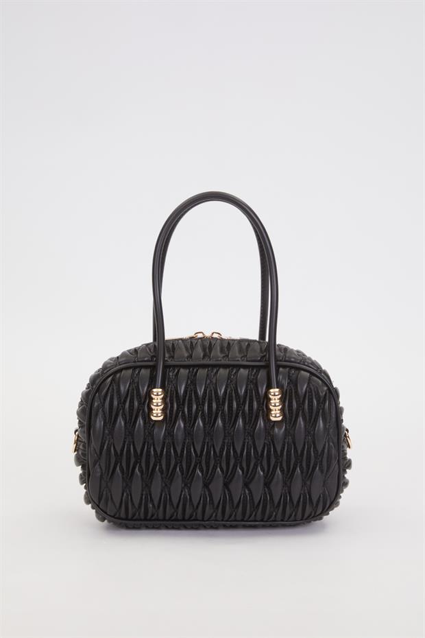 Siyah Büzgü Model Baget Omuz Çanta