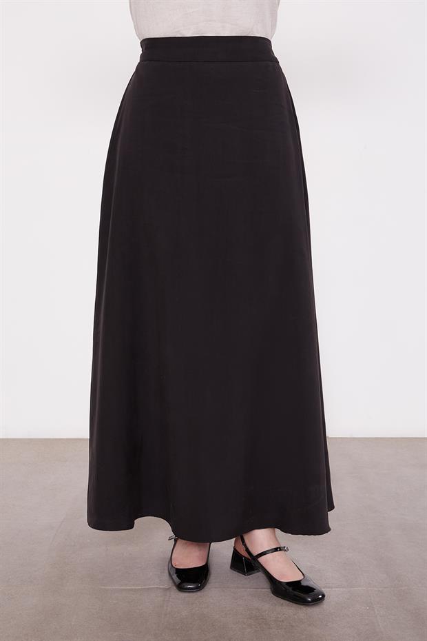 Siyah Cep Detaylı Fermuarlı Etek Takım