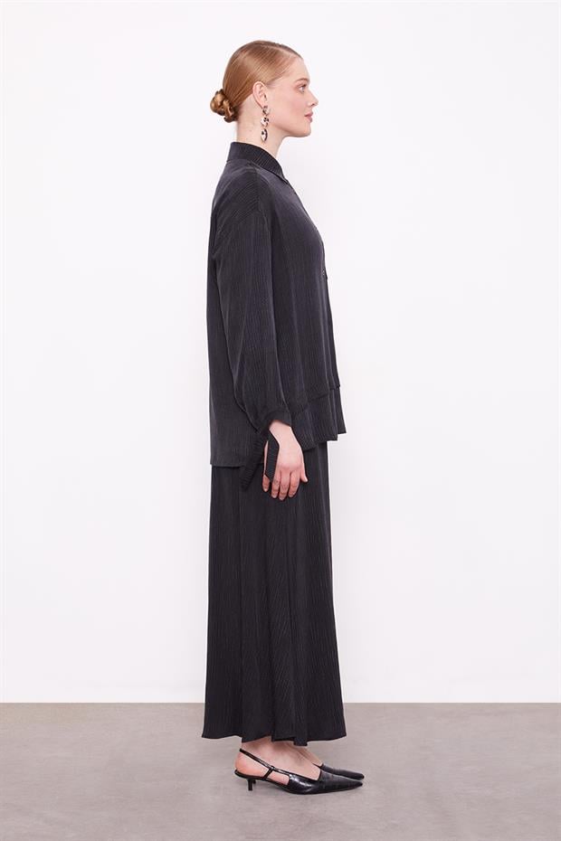 Siyah Cep Detaylı İkili Takım