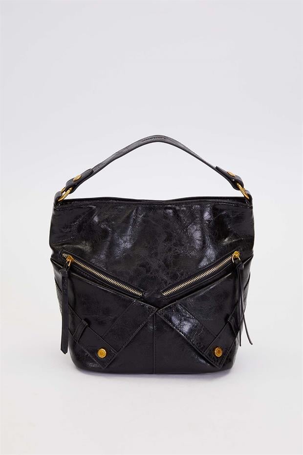 Siyah Cep Görünümlü El Çantası