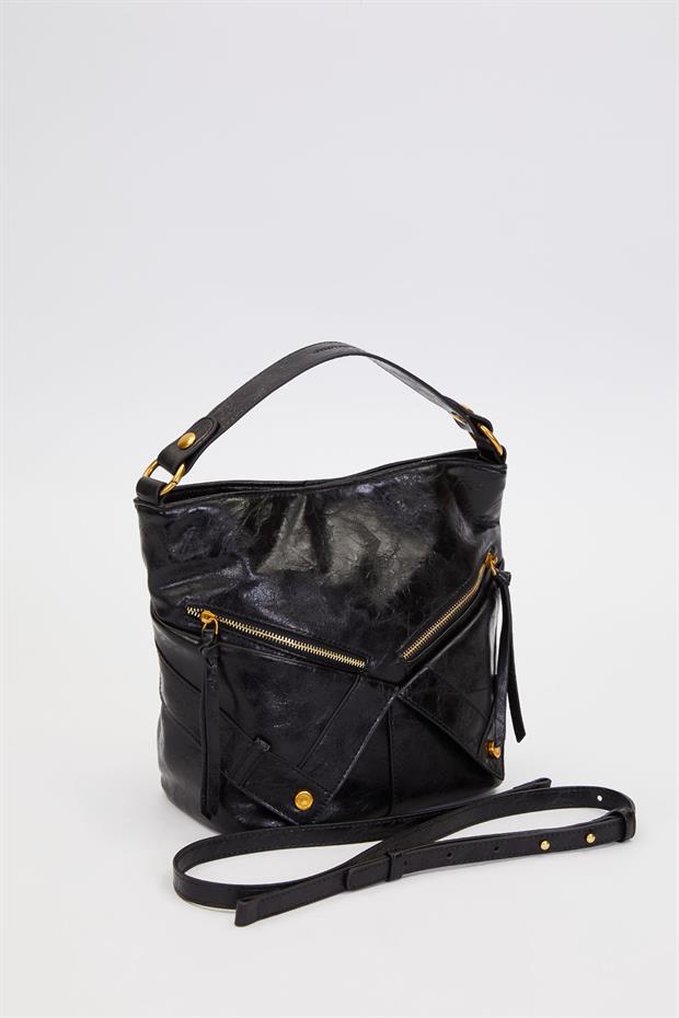 Siyah Cep Görünümlü El Çantası