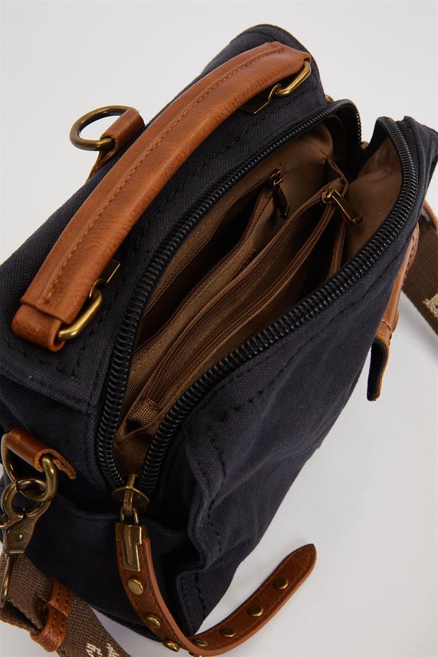 Siyah Çift Askı Kullanımlı El Çantası