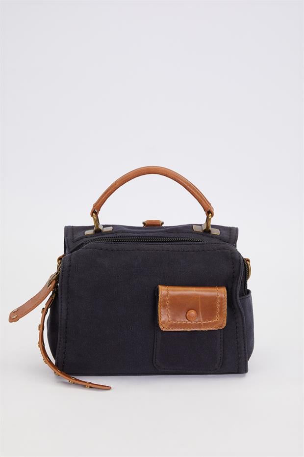 Siyah Çift Askı Kullanımlı El Çantası