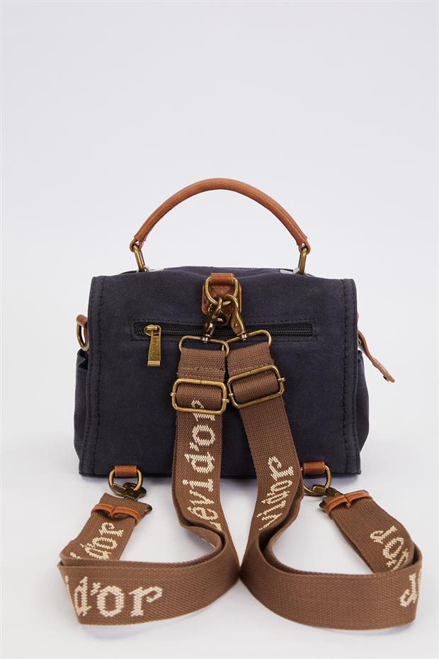 Siyah Çift Askı Kullanımlı El Çantası