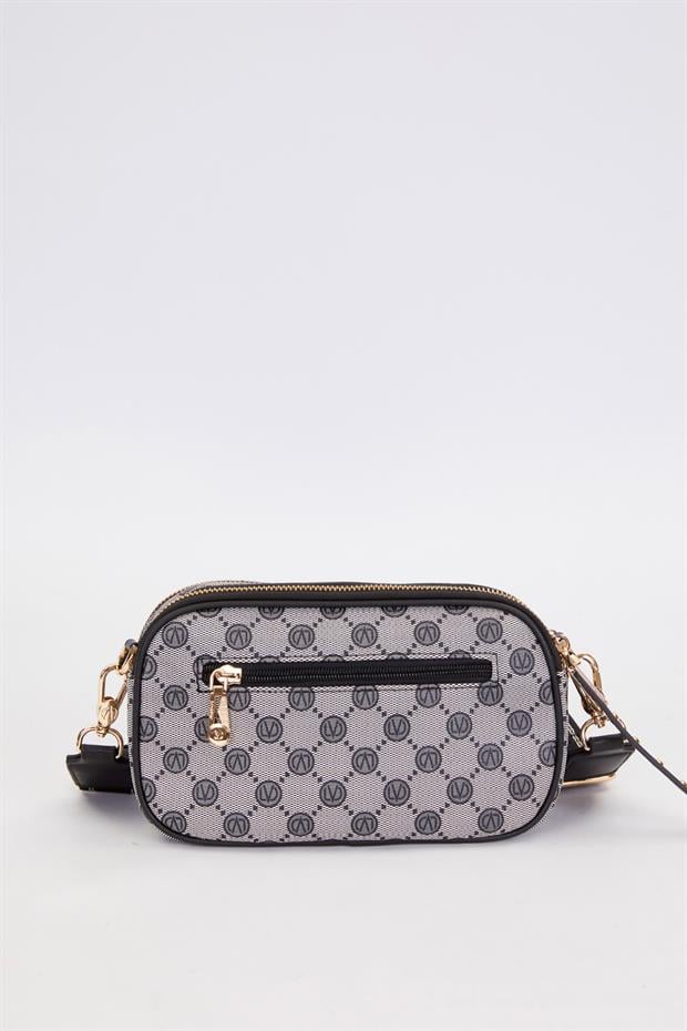 Siyah Çift Bölmeli Kalın Askılı Omuz Çantası