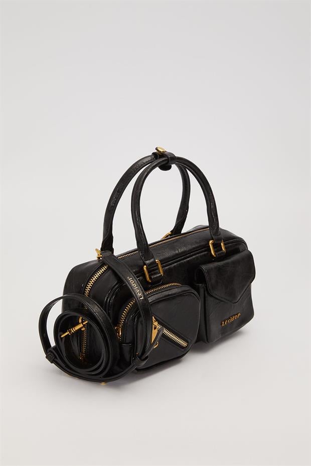 Siyah Çift Gözlü El Çantası