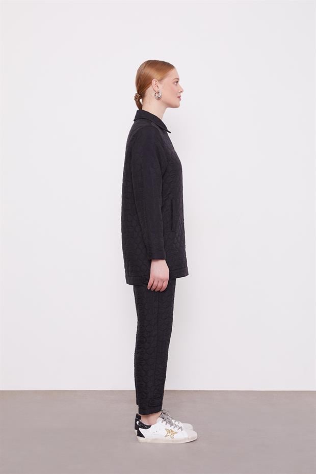 Siyah Çıtçıtlı Kapitone İkili Takım