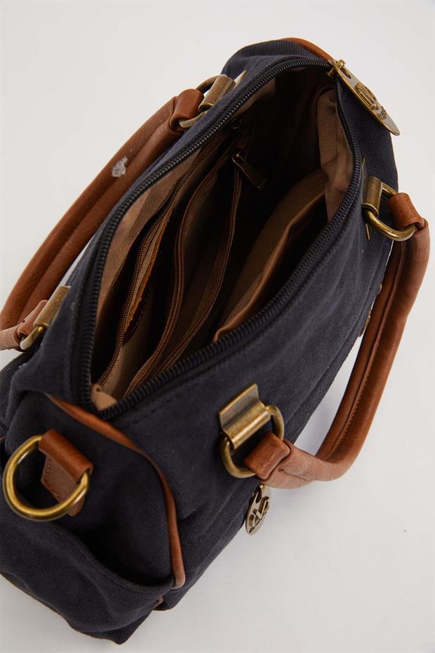 Siyah Çok Gözlü El Kanvas El Çanta