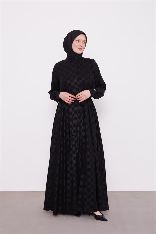 Siyah Dama Desen Ferace