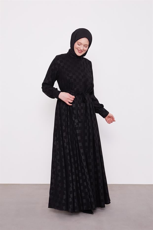 Siyah Dama Desen Ferace