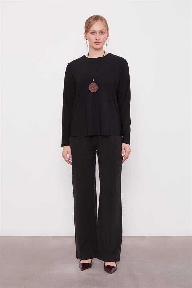 Siyah Dantel Detaylı Üçlü Ceket Takım